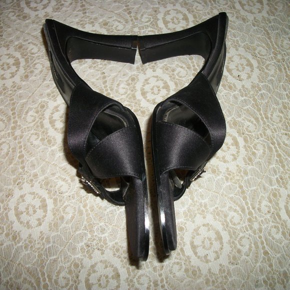 DARLING MOSSIMO BLACK SATIN MULE PUMPS 8 - Picture 2 of 6